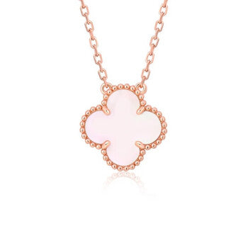 ˇShiny JewelryˇCLOVER 15MM ROSA PERLMUTT-EINZELNE BLUMENKETTE