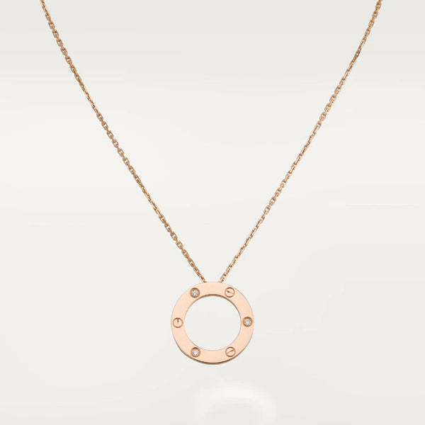 ˇShiny JewelryˇLOVE NECKLACE 16MM 3 DIAMONDS