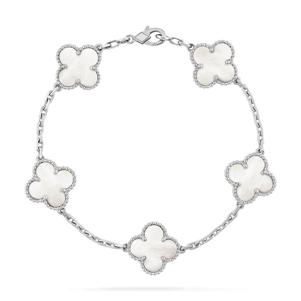 ˇShiny JewelryˇCLOVER SILVER MOP 5 MOTIV ARMBAND 
