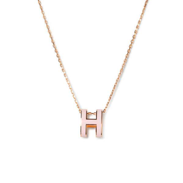 ˇShiny JewelryˇPOP H ANHÄNGER ROSA GOLD
