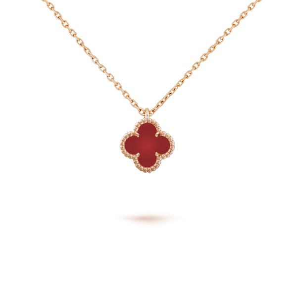 ˇShiny JewelryˇCLOVER MINI 9,5MM WEISSE KARNEOLE HALSKETTE