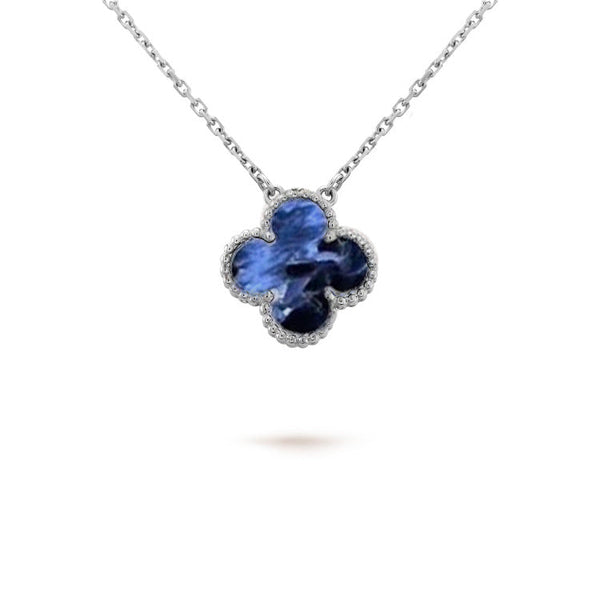 ˇShiny JewelryˇCLOVER 15MM PIETERSITE NECKLACE SILVER