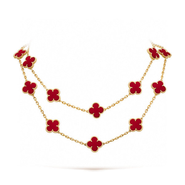 ˇShiny JewelryˇCLOVER 20 MOTIFS CARNELIAN HALSKETTE