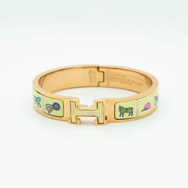ˇShiny JewelryˇH ROSA GOLD ARMBAND CREME KERAMIK
