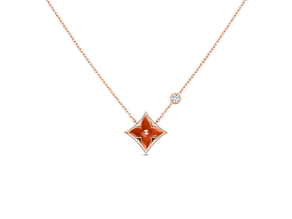ˇShiny JewelryˇSTERN-HALSKETTE ROTGOLD 1 DIAMANT