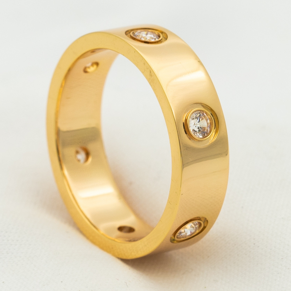 ˇShiny JewelryˇLOVE RING 5.5MM 6 DIAMONDS PINK GOLD