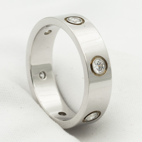 ˇShiny JewelryˇLOVE RING 5.5MM 6 DIAMONDS SILVER