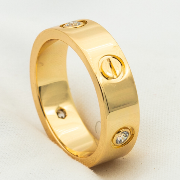 ˇShiny JewelryˇLOVE RING 5.5MM 3 DIAMONDS PINK GOLD