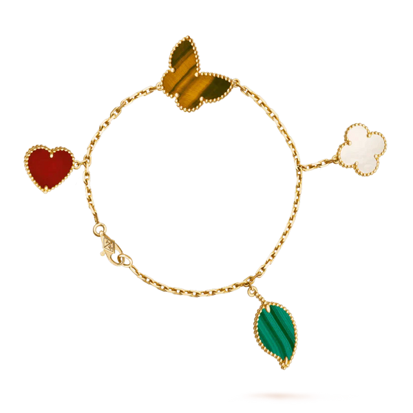 ˇShiny JewelryˇLUCKY SPRING 5 MOTIV GOLD ARMBAND 