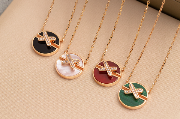 ˇShiny JewelryˇJEUX DE PINK GOLD DIAMOND NECKLACE