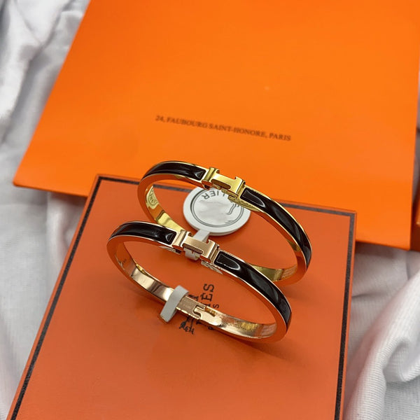 ˇShiny JewelryˇCLASSIC HM CLIC SCHWARZES 8MM EMAILLE-ARMBAND