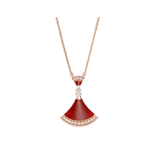 ˇShiny JewelryˇTRAUM HALSKETTE KARNEOL DIAMANT