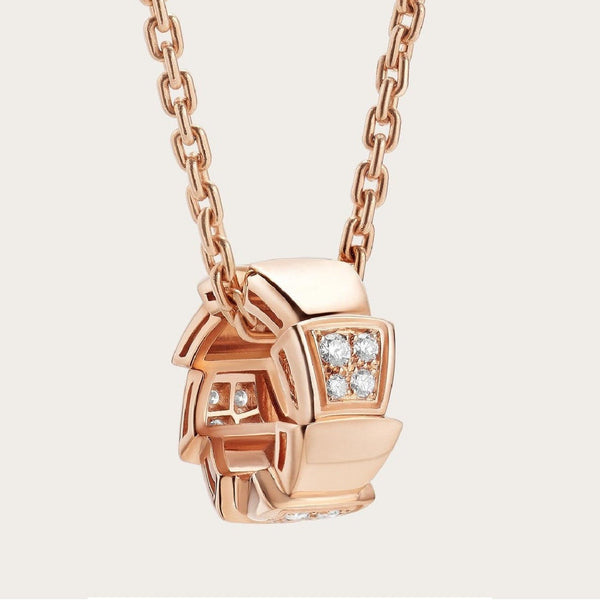 ˇShiny JewelryˇSERPENTI PEDANT DIAMOND PINK GOLD NECKLACE