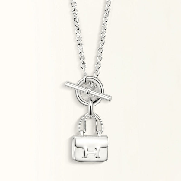 ˇShiny JewelryˇPOP H ANHÄNGER SILBER HALSKETTE