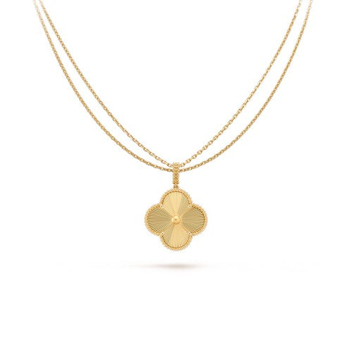 ˇShiny JewelryˇCLOVER 25MM ANHÄNGER HALSKETTE GOLD 