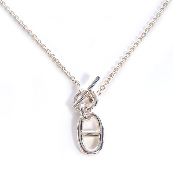 „Glänzender Schmuck“ HM CHAINE D'ANCRE ANHÄNGER-HALSKETTE, STERLINGSILBER 