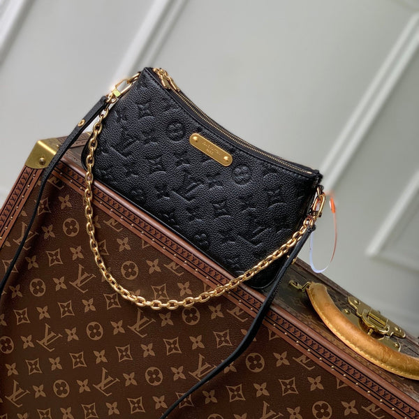 LIV POCHETTE BAG 24 IN BLACK MONOGRAM EMPREINTE LEATHER