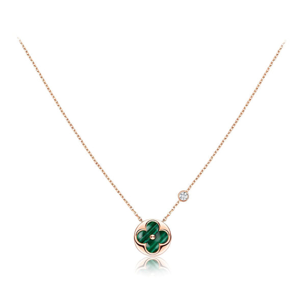 ˇShiny JewelryˇSUN PEDANT PINK GOLD 1 DIAMOND NECKLACE