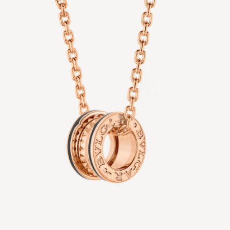 ˇShiny JewelryˇZERO 1 ROCK PEDANT PINK GOLD BLACK NECKLACE