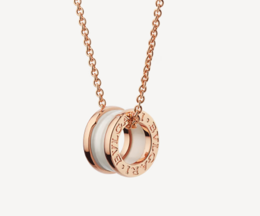ˇShiny JewelryˇZERO 1 WHITE CERAMIC PINK GOLD NECKLACE
