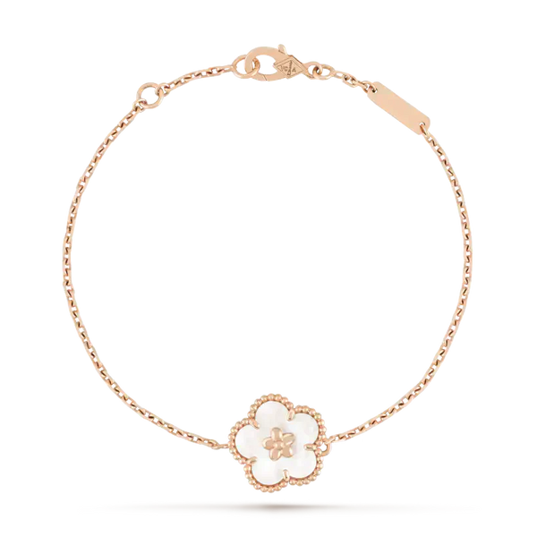 ˇShiny JewelryˇLUCKY WHITE MOP PLUM BLOSSOM ARMBAND