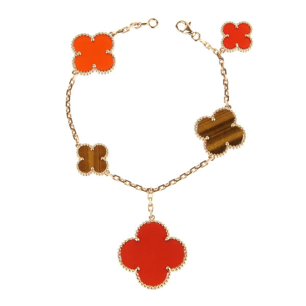 ˇShiny JewelryˇKLEE-ARMBAND 5 MOTIVE KARNEOL TIGERAUGE