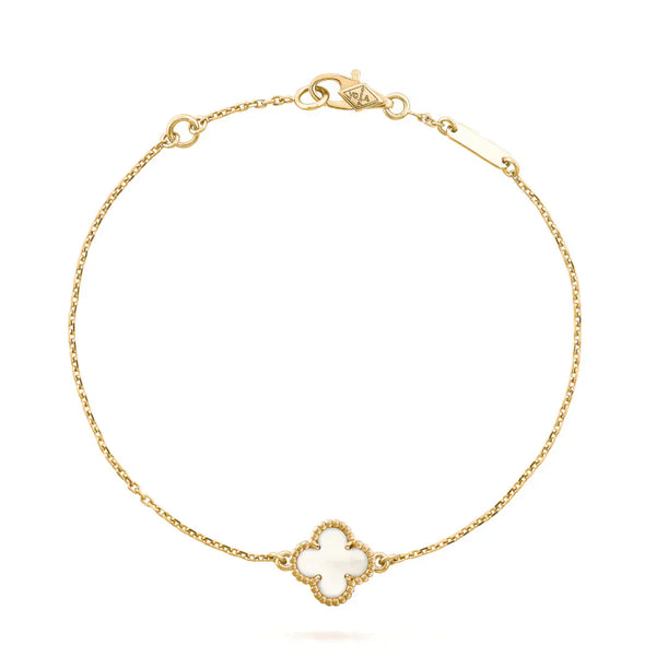 ˇShiny JewelryˇCLOVER WHITE MOP SINGLE FLOWER ARMBAND