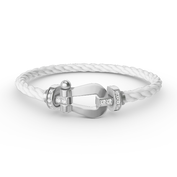 ˇShiny JewelryˇFORCE LARGE HORSESHOE HALF DIAMOND BRACELET SILVER