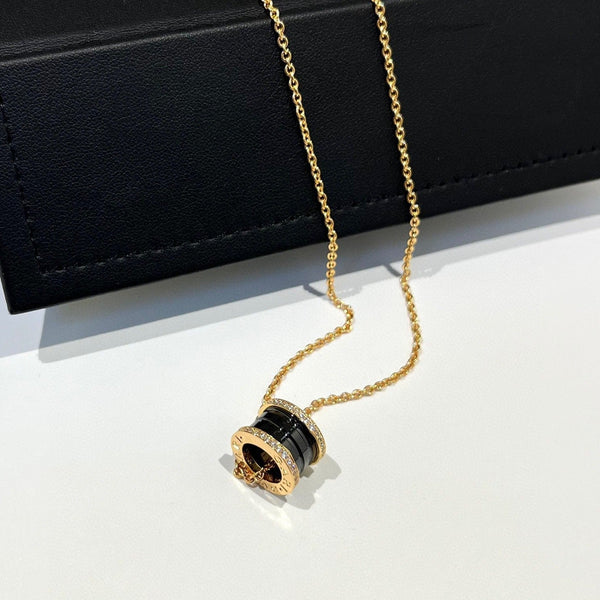 ˇShiny JewelryˇZERO 1 BLACK CERAMIC DIAMOND PINK GOLD NECKLACE